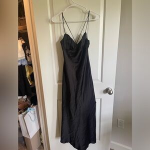 ZARA black slip dress with slit and chest detail